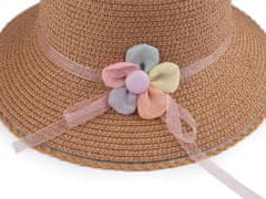 Kraftika 1ks přírodní sv. růžová dívčí letní klobouk / slamák
