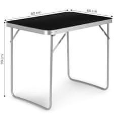 OEM Turistický stůl piknikový stůl skládací horní 80x60 cm černý