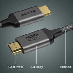 SWISSTEN kabel HDMI na HDMI 4K 60Hz 1,0 m (75501101)
