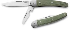 LionSteel JK2 CVG Jack kapesní nůž 7,7 cm, titan, zelená, Micarta, otvírák/šroubovák