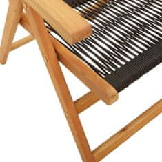 Vidaxl Polohovací zahradní židle 4 ks černé masivní akáciové dřevo