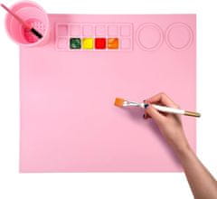 JOJOY® Silikonová podložka pro Malování a Tvoření, Silikonová malířská podložka (38 x 43 cm) | ARTMAT Růžová