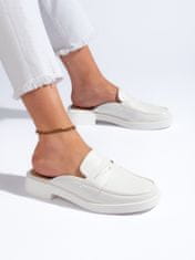 Amiatex Výborné dámské nazouváky bílé platforma + Ponožky Gatta Calzino Strech, bílé, 39