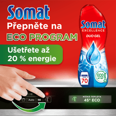 Somat Excellence Duo gel do myčky pro hygienickou čistotu 70 dávek, 1260 ml