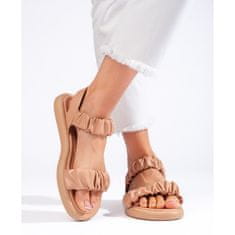 Hnědé pohodlné nazouvací sandály pro ženy velikost 41