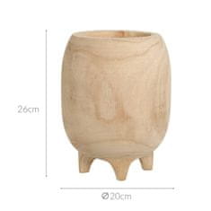 Home&Styling Květináč na nohou, paulovniové dřevo, 20 cm