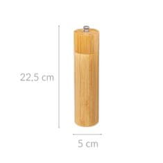 5five Ruční mlýnek na pepř, z bambusového dřeva, ? 5 cm barva hnědá