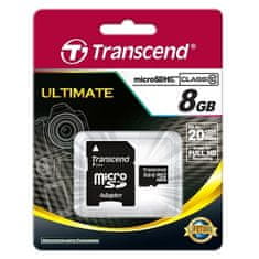 Transcend Paměťová karta microSDHC 8GB Class 10 TS8GUSDHC10