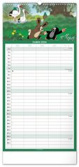 Grooters Nástěnný rodinný plánovací kalendář Krteček 2024, 21 × 42 cm