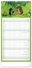 Grooters Nástěnný rodinný plánovací kalendář Krteček 2024, 21 × 42 cm