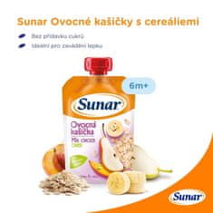 Sunar Kapsička Ovocná kašička mix ovoce ovesné vločky 120 g