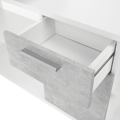 BPS-koupelny PC stůl, bílá / beton, NOE NEW