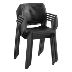 BPS-koupelny Stohovatelná židle, černá, DENTON