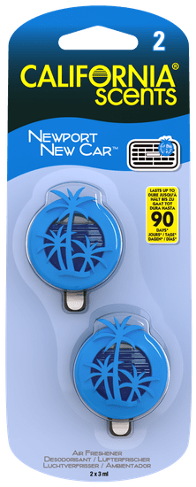 California Scents Mini Diffuser Newport New Car - Nové auto 2 kusy