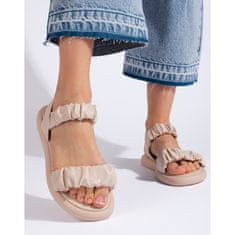 Béžové pohodlné nazouvací sandály pro ženy velikost 41