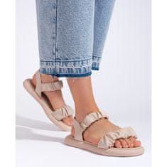 Béžové pohodlné nazouvací sandály pro ženy velikost 41