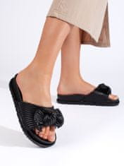 Amiatex Stylové nazouváky dámské černé na plochém podpatku + Ponožky Gatta Calzino Strech, černé, 40