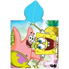 Carbotex Dětské plážové pončo - osuška s kapucí SpongeBob a Patrik