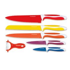 InnovaGoods Set of Ceramic Coated Knives with Peeler Knoolvs InnovaGoods 6 Pieces 