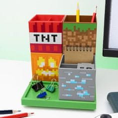 CurePink Stojánek na psací potřeby Minecraft: Bloky (15 x 17 x 15 cm)