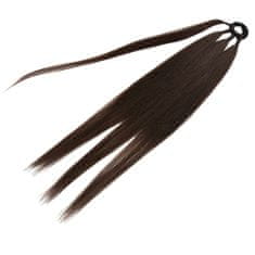 FRILLA® Copánky na Prodloužení vlasů, prodlužování vlasů metodou copánků, Vlasová kosmetika na Prodloužení vlasů (65 cm) | BRAIDELLA Hnědá