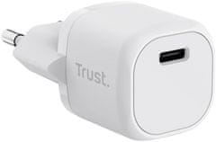 Trust síťový adaptér Maxo, USB-C, 20W, bílá