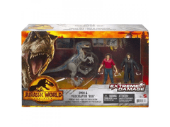JurassicPark Jurský Svět Figurky - Extreme Damage Owen a Velociraptor Blue.