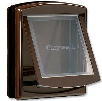 Staywell dvířka s transparentním flapem střední hnědá - rozbaleno