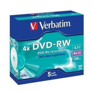 Verbatim DVD-RW 4,7GB 4x box 5pck/BAL (43285)