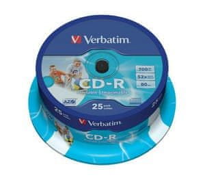 Verbatim CD-R 80 52x PRINT. spindl 25pck/BAL (43439)