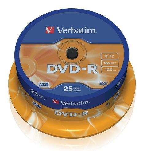 Verbatim DVD-R 4,7GB 16x spindl 25pck/BAL (43522)