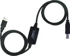 PremiumCord USB 2.0 repeater a propojovací kabel A/M-B/M, 10m