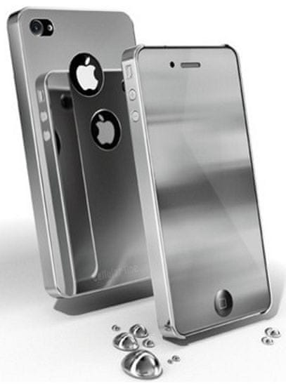 CellularLine chromové pouzdro + zrcadlová fólie, stříbrná - iPhone 4