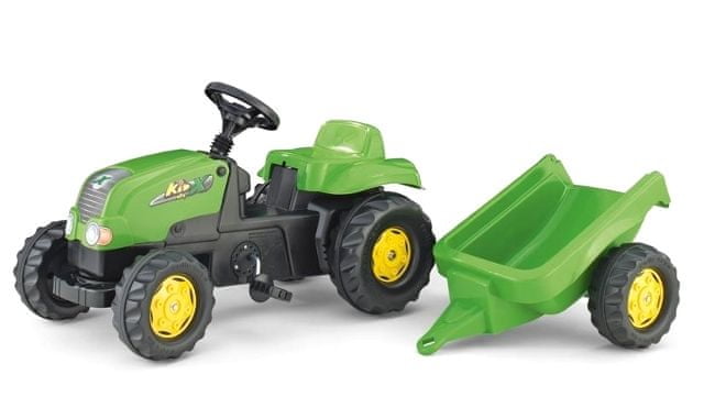 Levně Rolly Toys Šlapací traktor Rolly Kid s vlečkou - zelený II.