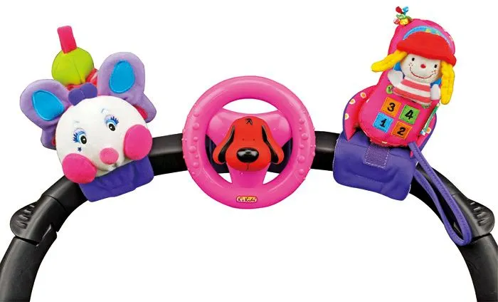 K´s Kids 3 veselé hračky na přichycení suchým zipem pastelové barvy