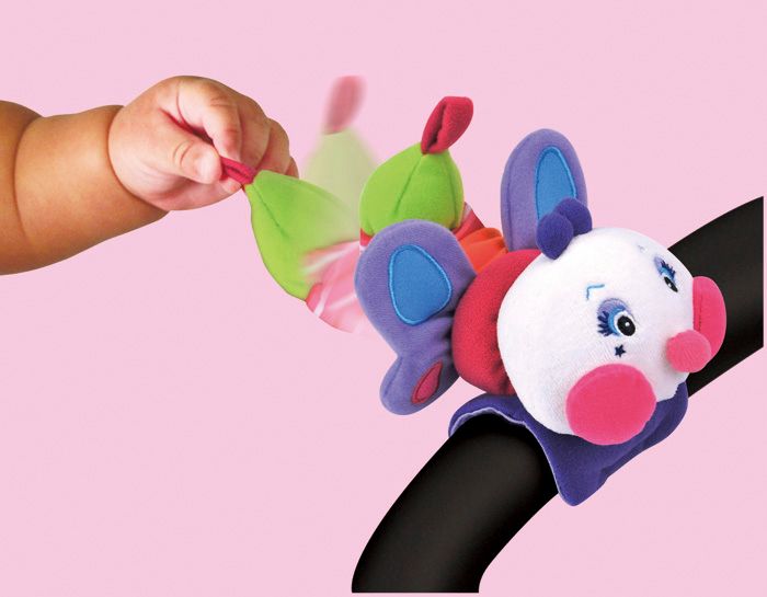 Levně K´s Kids 3 veselé hračky na přichycení suchým zipem pastelové barvy