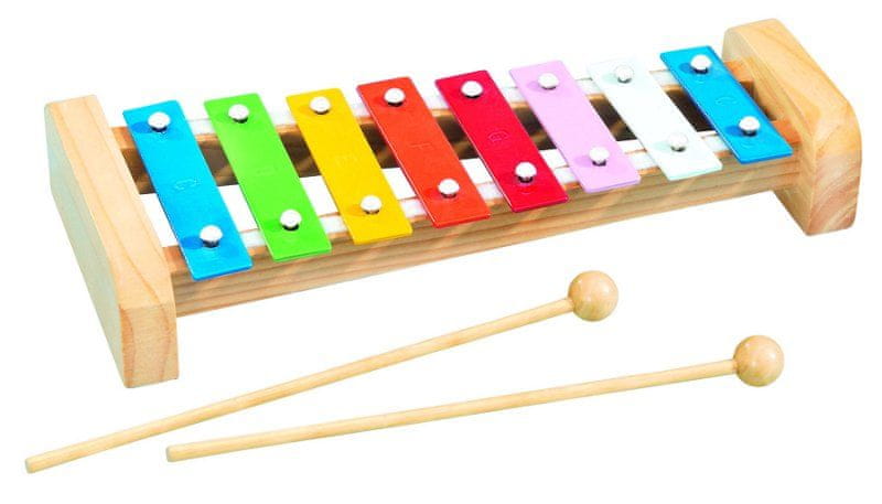 Levně Simba Xylofon s 8 kovovými klávesami, 27 cm