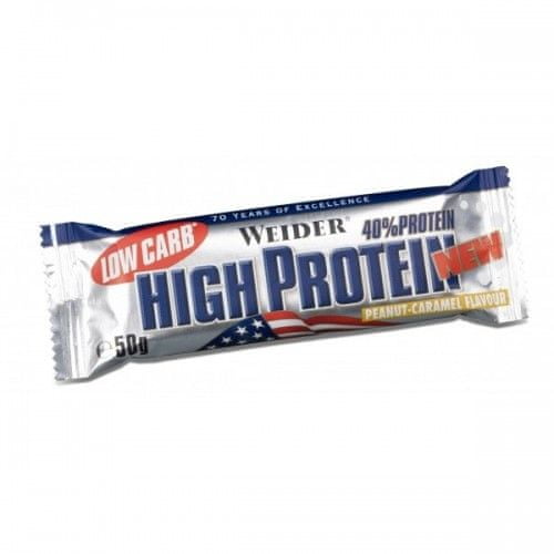 Weider 40% Protein Low Carb High Protein 25 x 50g - Ořech / Karamel