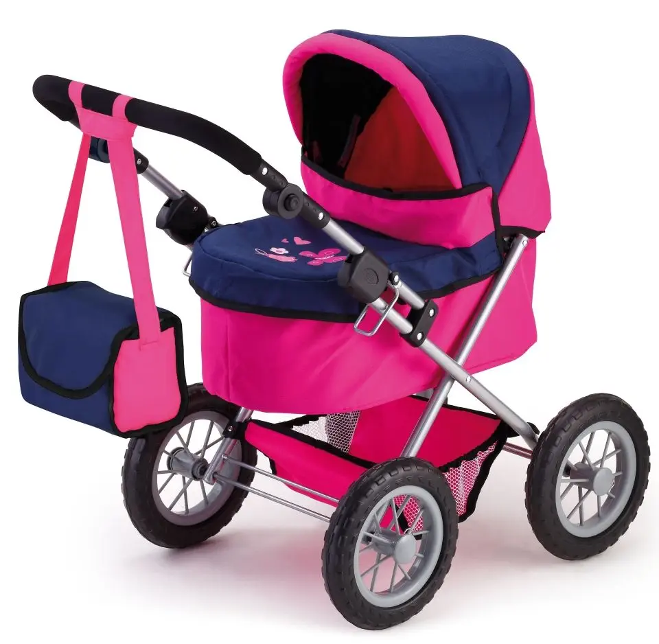 Bayer Design Trendy kočárek pro panenky pink/blau - rozbaleno