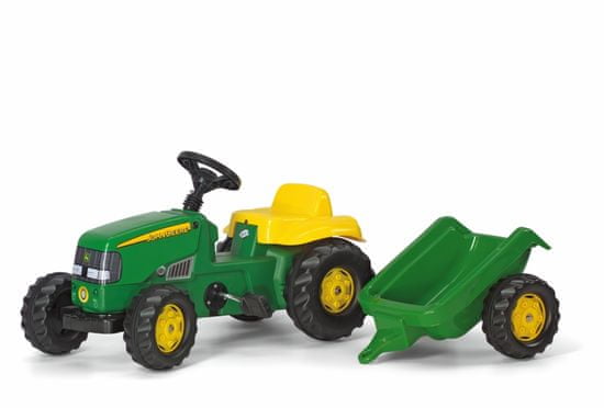 Rolly Toys Šlapací traktor Rolly Kid J.Deere s vlečkou - zelený