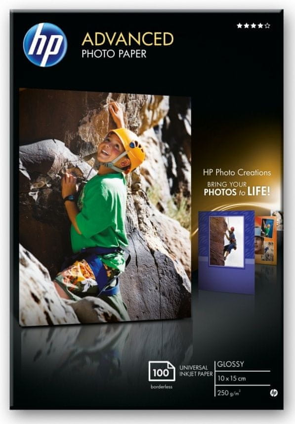 Levně HP fotopapír Glossy Advanced, Q8692A, 10x15 cm, 100 ks