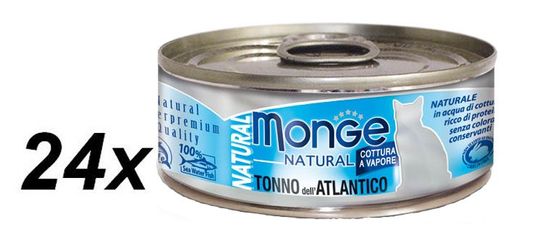 Monge NATURAL atlantický tuňák pro kočky 24 x 80 g