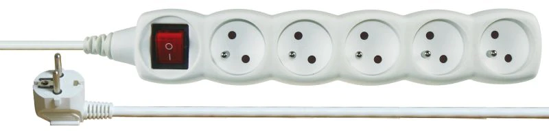 Emos Prodlužovací kabel s vypínačem, 5 zásuvek, 3 m, bílý
