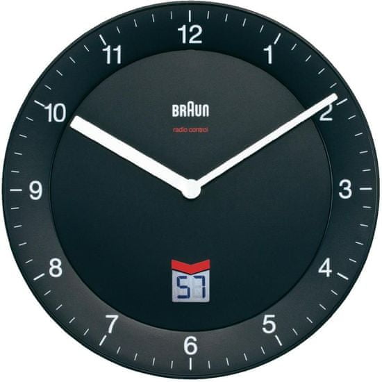 Braun Analogové nástěnné hodiny DCF 20 cm, černá