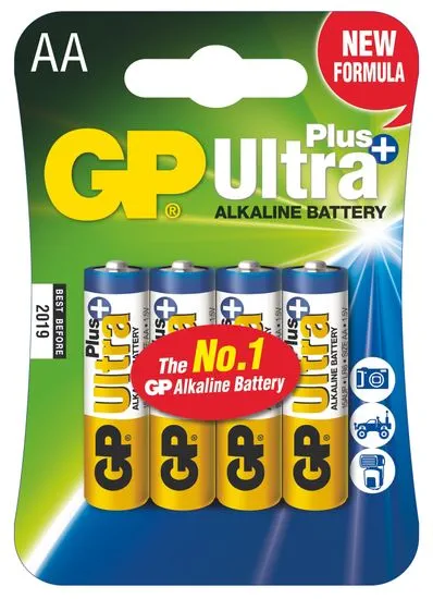 GP AA Ultra Plus, alkalická - 4 ks - rozbaleno