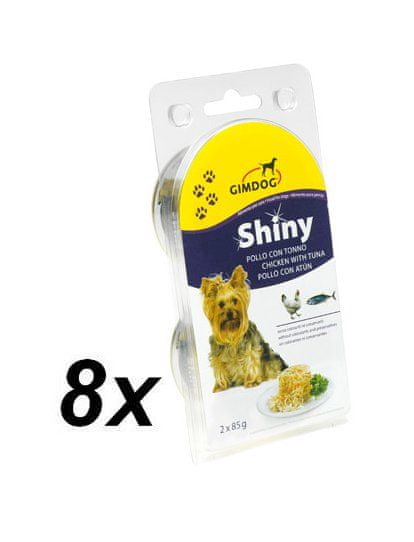 Gimpet SHINY DOG kuře + tuňák 8 x ( 2 x 85g )