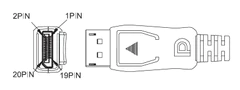 PremiumCord DisplayPort přípojný kabel M/M, 1 m