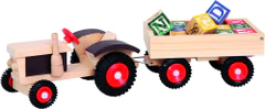 Bino Traktor s gumovými koly a vlečkou