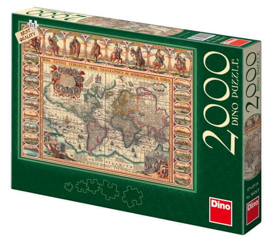Dino Puzzle historická mapa světa, 2000 dílků