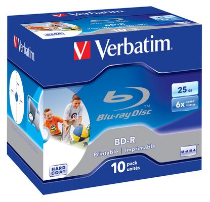 Blu-ray disky Verbatim, vysoká kapacita, optické disky, dlouhá životnost, potisknutelné, 25 GB